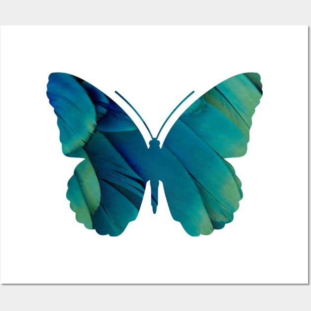 Blue and Green Rainforest Butterfly Wall Art by DesignsbyZazz